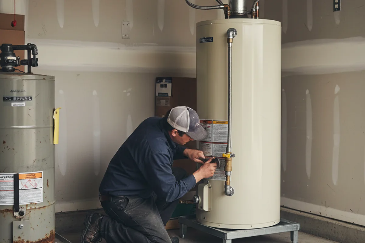 Water heater and shutoff valve replacement in Kaneville